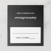 Carte De Placement Élégant noir et blanc (Extérieur déplié)