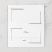 Carte De Placement Élégant noir et blanc (Extérieur déplié)