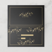 Carte De Placement Élégant noir et or (Extérieur déplié)