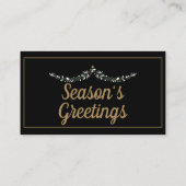 Carte De Placement Élégant Noir & Or Noël (Dos)