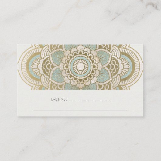 Carte De Placement Elégant Ornate Gold Turquoise Turquoise Mandala Ma (Dos)