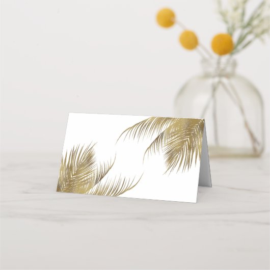 Carte De Placement Elégant Palm Tree Plage Tropical Mariage (Dos)