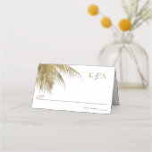 Carte De Placement Elégant Palm Tree Plage Tropical Mariage (Devant)