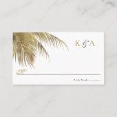 Carte De Placement Elégant Palm Tree Plage Tropical Mariage (Devant)