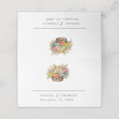 Carte De Placement Élégant panier fleur sauvage Boho (Extérieur déplié)