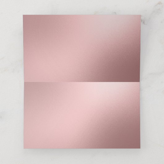 Carte De Placement Elégant Perles Chic Rose Or (Intérieur déplié)