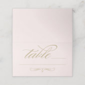 Carte De Placement Elégant Pink Gold Calligraphy Script Mariage Table (Extérieur déplié)