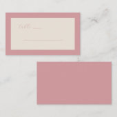 Carte De Placement Elegant Pink Minimalist Table Sign (Devant / Derrière)
