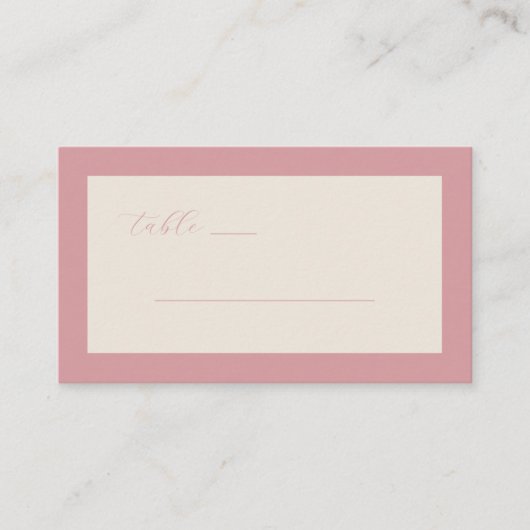 Carte De Placement Elegant Pink Minimalist Table Sign (Devant)