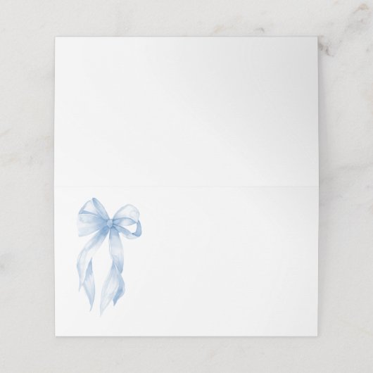 Carte De Placement Elegant Poussiéreux Bleu Arc Dessiné à la Main Mar (Extérieur déplié)