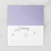 Carte De Placement Élégant Purple Wisteria Floral Script Numéro de ta (Extérieur déplié)