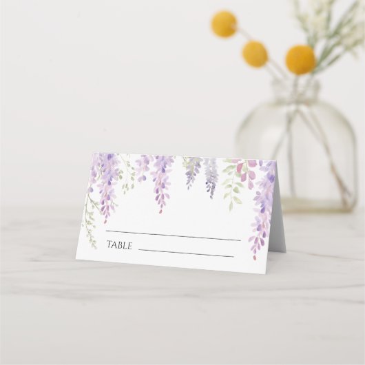 Carte De Placement Élégant Purple Wisteria Flowers Mariage (Devant)
