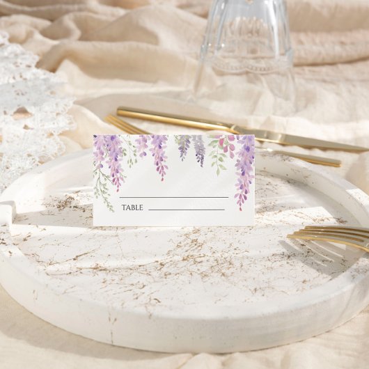 Carte De Placement Élégant Purple Wisteria Flowers Mariage