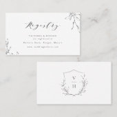 Carte De Placement Élégant registre de la mariée monogramme de la crê (Devant / Derrière)