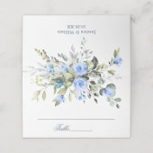 Carte De Placement Elégant Rose bleu Eucalyptus Mariage floral (Extérieur déplié)
