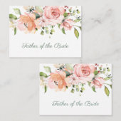 Carte De Placement Élégant rose d'abricot rose père de la mariée (Devant / Derrière)