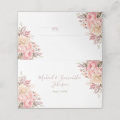 Carte De Placement Élégant rose et ivoire Rose Mariage (Extérieur déplié)