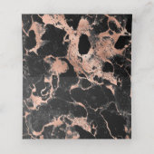 Carte De Placement Élégant Rose Gold Et Black Marble Mariage (Intérieur déplié)