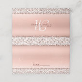 Carte De Placement Elégant Rose Gold Metallic Mariage damassé (Extérieur déplié)