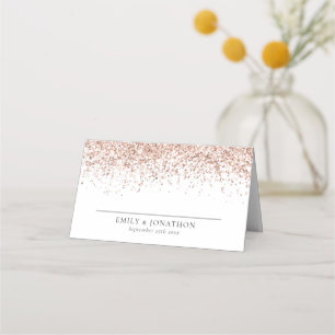 Carte De Placement Élégant Rose Gold Parties scintillant Noms de date