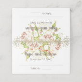 Carte De Placement Élégant rose pâle et Rose or Mariage floral (Extérieur déplié)