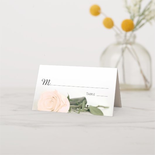 Carte De Placement Élégant Rose Pale Peach Mariage (Devant)