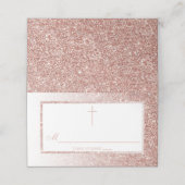 Carte De Placement Élégant Rose Parties scintillant Or Confirmation O (Extérieur déplié)