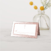 Carte De Placement Élégant Rose Parties scintillant Or Confirmation O (Devant)