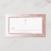 Carte De Placement Élégant Rose Parties scintillant Or Confirmation O (Devant)