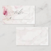 Carte De Placement Elégant rose rose Aquarelle Floral Script Mariage (Devant / Derrière)