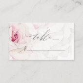 Carte De Placement Elégant rose rose Aquarelle Floral Script Mariage (Devant)