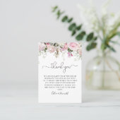 Carte De Placement Élégant rose rose rose Mariage Merci (Debout devant)