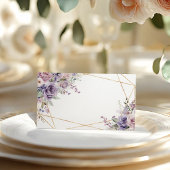 Carte De Placement Élégant Rose violet et bleu Mariage de fleurs