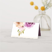 Carte De Placement Élégant Roses d'aquarelle de pêche violet (Dos)