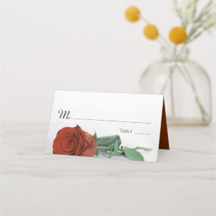 Carte De Placement Élégant rouille Orange Rose Mariage écriture