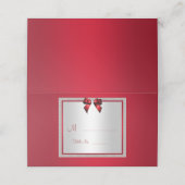 Carte De Placement Elégant Ruby Red & Silver Parties scintillant Mari (Extérieur déplié)