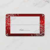 Carte De Placement Élégant Ruby Red Swirl Mariage Nom long (Devant)
