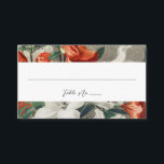 Carte De Placement Élégant Rustic Florals Mariage en terre cuite<br><div class="desc">Ces belles cartes d'escorte mariage présentent des fleurs vintages peintes en terre cuite orange,  blanc et vert sur un burlap look arrière - plan. Le dos de la carte est beige clair mais peut être customisé à n'importe quelle couleur.</div>