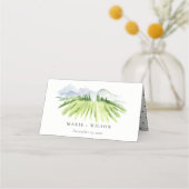 Carte De Placement Élégant Rustic Winery Vineyard Mountain Mariage (Devant)