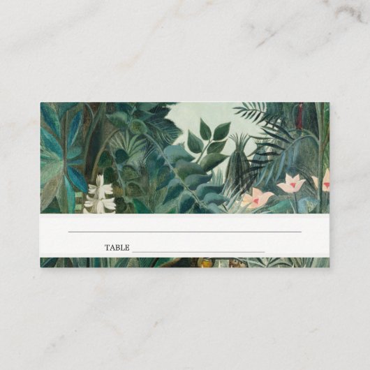 Carte De Placement Élégant Rustique Exotique Tropical Mariage de forê (Dos)
