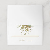 Carte De Placement Elégant Sage et Gold Greenery Aquarelle (Extérieur déplié)