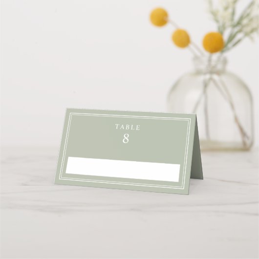 Carte De Placement Elegant Sage Green Wedding (Devant)
