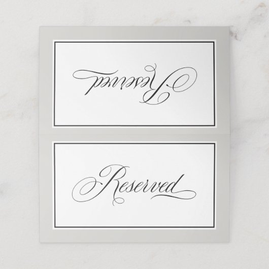 Carte De Placement Élégant script de calligraphie Signes de table rés (Extérieur déplié)