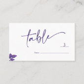 Carte De Placement Élégant Script Emerald Purple Eucalyptus Mariage (Dos)