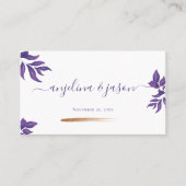 Carte De Placement Élégant Script Emerald Purple Eucalyptus Mariage (Devant)