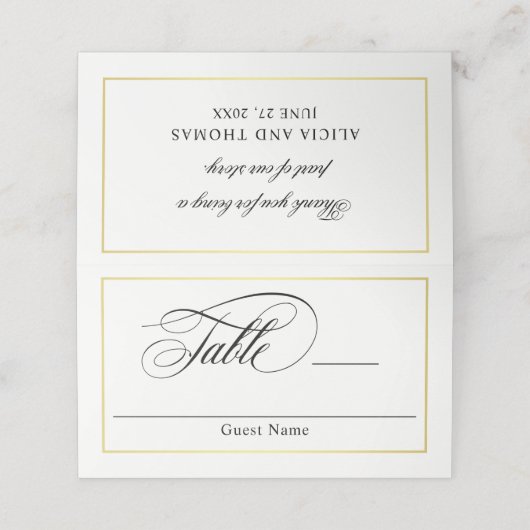 Carte De Placement Élégant Script Flouris Mariage (Extérieur déplié)