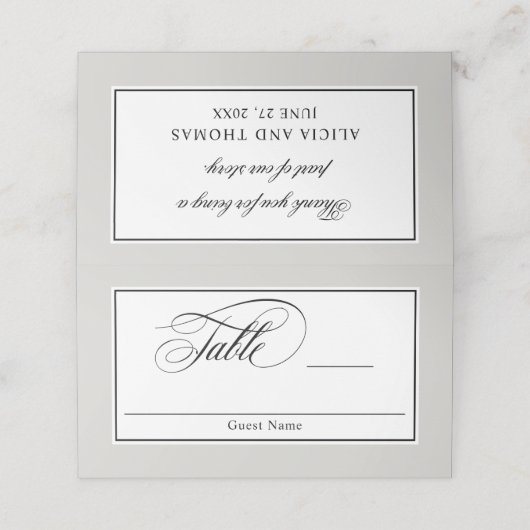 Carte De Placement Élégant Script Flouris Mariage (Extérieur déplié)