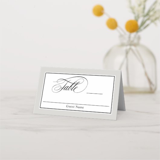 Carte De Placement Élégant Script Flouris Mariage (Devant)