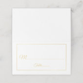Carte De Placement Élégant Script Mariage or et blanc (Extérieur déplié)