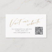 Carte De Placement Elegant script minimal QR code website Insert card (Devant)